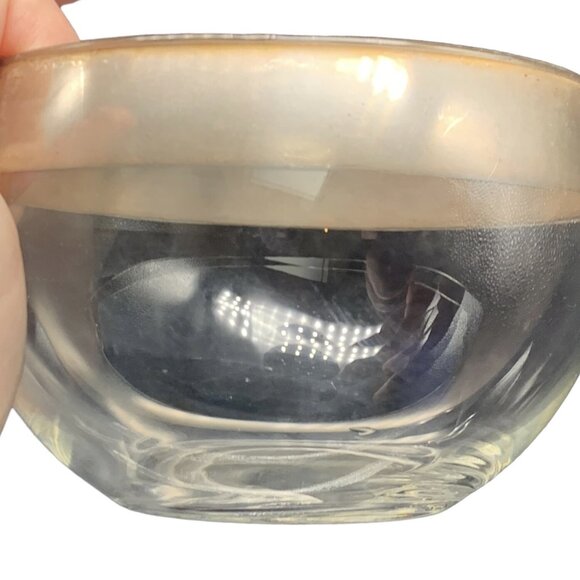 Vintage, 1960s Dorothy Thorpe? Silver Rim Sm Fruit Dessert Dip Bowl 3 1/4" Round - Picture 2 of 5